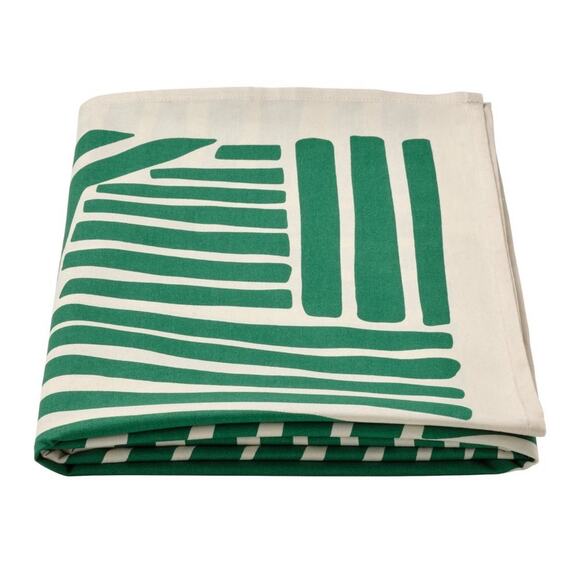 IKEA NÄBBFISK NABBFISK Tablecloth, Off-White/Green, 57"x94" (905.710.81) NEW - Picture 3 of 3